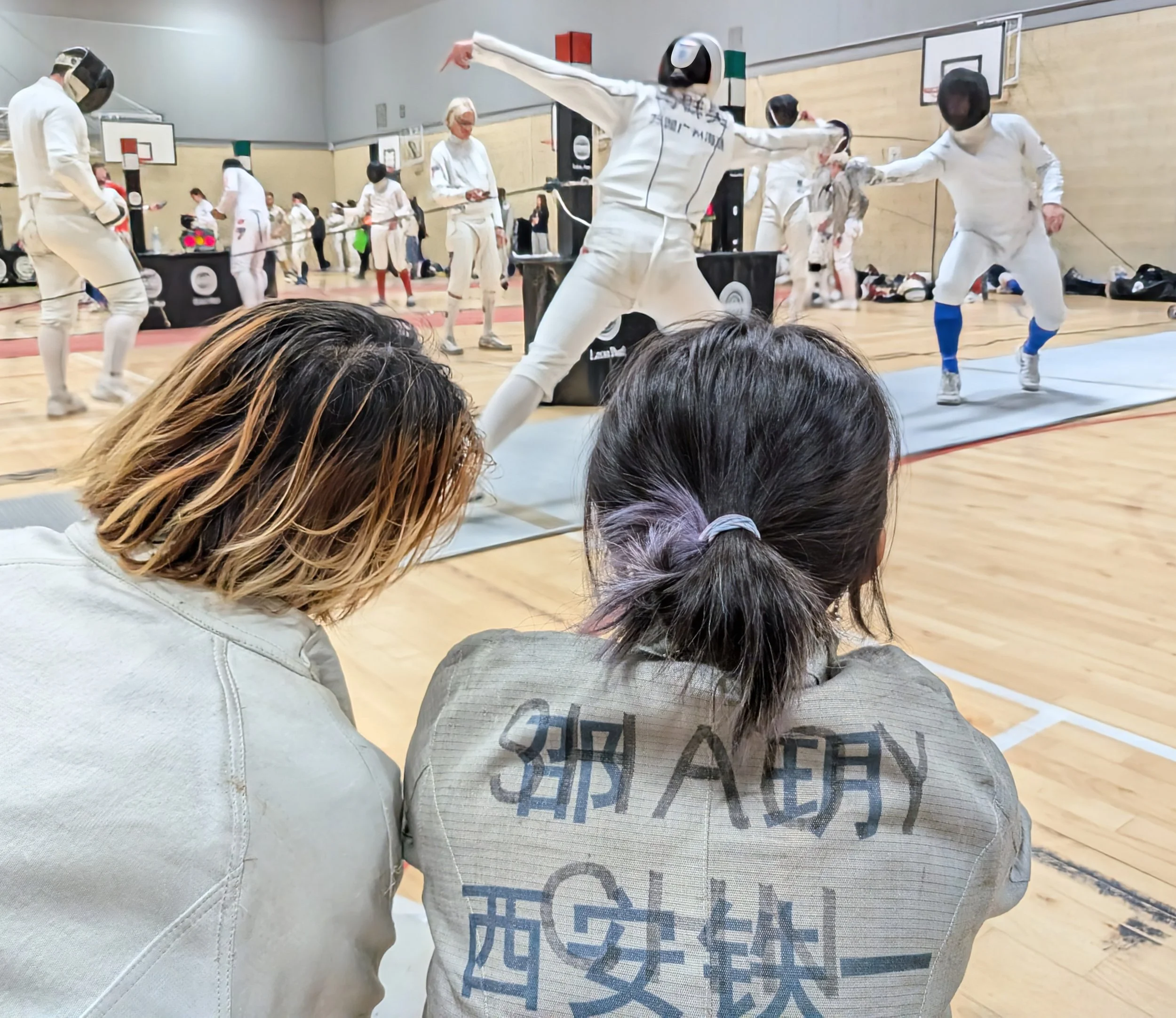 Club mates support Fengyu Wan Glasgow Uni